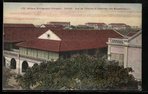 AK Dakar, Vue de l`Hopital et Casernes des Madeleines