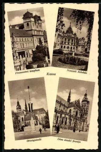 AK Kassa, Premontrei templom, Nemzeti Színház, Országzászló