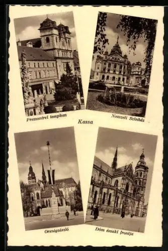 AK Kassa, Premontrei templom, Nemzeti Színház, Országzászló
