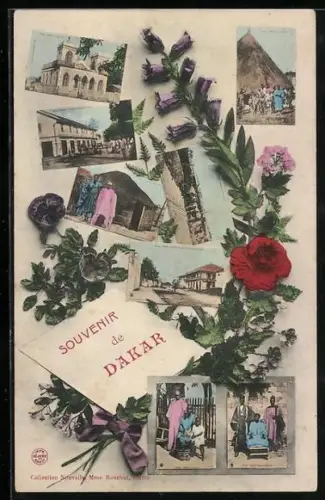 AK Dakar, Kirche, Strassenpartie, Hütte