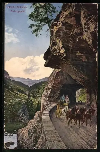 AK Postkutsche der Schweizer Gebirgspost