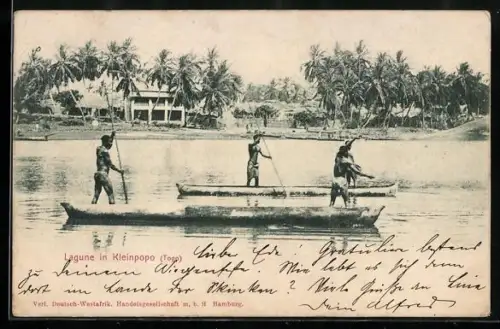 AK Kleinpopo, Lagune mit Booten