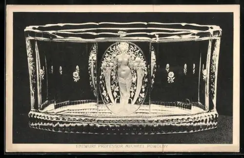 AK Wien, Porzellanfigur von Michael Powolny für I. & L. Lobmeyr, K.u.k Hoflieferanten in der Kärntnerstrasse 26