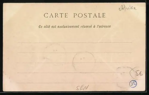 AK Rufisque, Rue Gambetta mit Passanten