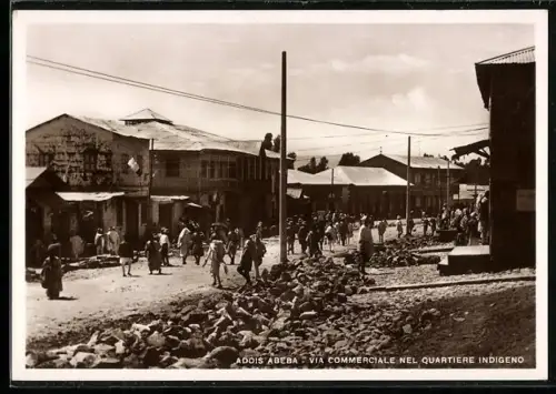 AK Addis Abeba, Via Commerciale nel Quartiere Indigeno