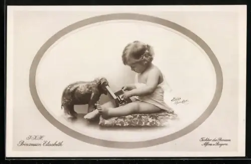 AK Prinzessin Elisabeth, Tochter des Prinzen Alfons von Bayern beim Spiel