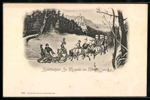 AK Schlittenfahrt König Ludwig II.