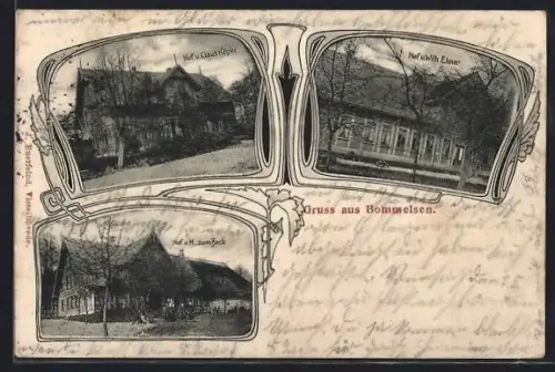 AK Bommelsen, Hof v. Claus Köpke, Hof v. Wilh. Eimer, Hof v. H. zum Beck