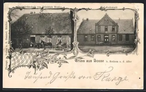AK Bosse b. Rethem, Gasthaus von Friedrich Mene, Hof Rodewald