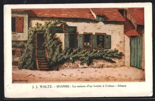 Künstler-AK Hansi: Colmar /Allsace, La maison d`un bottier