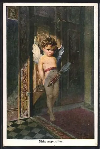 Künstler-AK Adolf (Jodolfi): Amor mit Köcher und Bogen