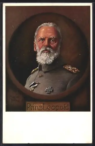 Künstler-AK Prinz Leopold von Bayern in Uniform