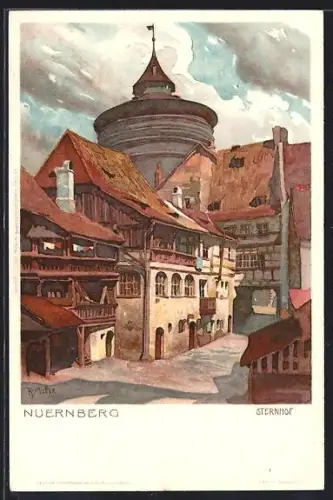 Künstler-AK K. Mutter: Nürnberg, Ansicht des Sternhofs
