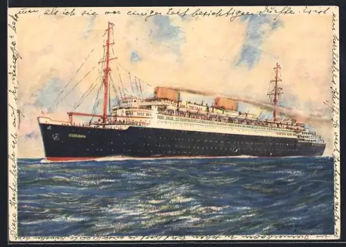 Künstler-AK Passagierschiff Dampfer Europa, Norddeutscher Lloyd Bremen