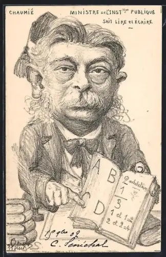 Künstler-AK Charles Denizard (Orens): Chaumie Ministre de l`instiion publique sait lire et ecriire