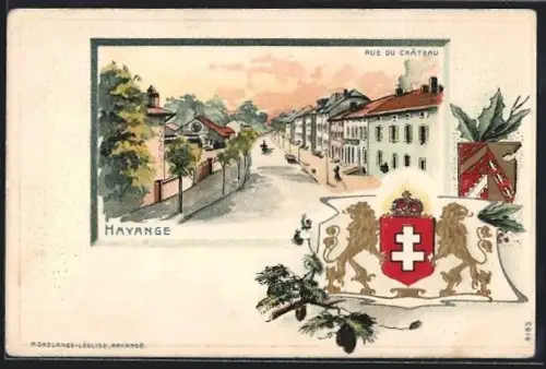 Lithographie Hayange, Rue du Château