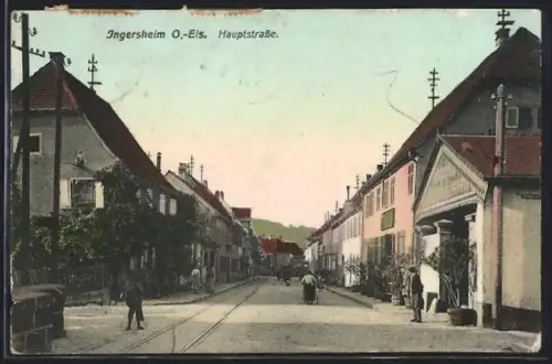 AK Ingersheim /O.-Els., Blick in die Hauptstrasse