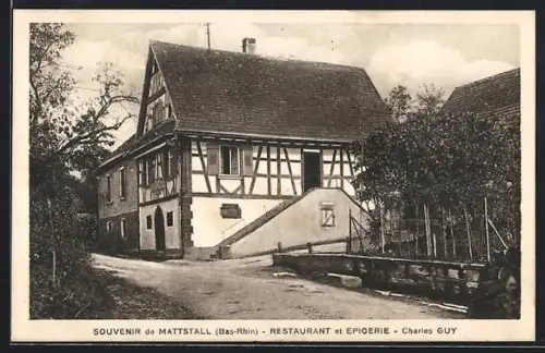 AK Mattstall /Bas-Rhin, Restaurant et Epicerie, Propr. Charles Guy