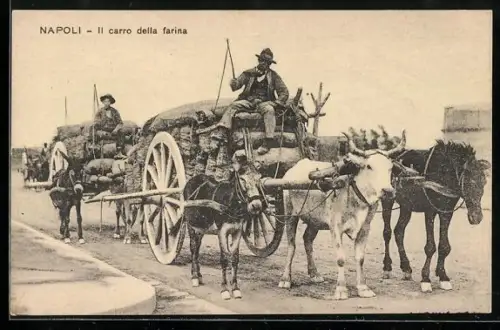 AK Neapel / Napoli, Il carro della farina