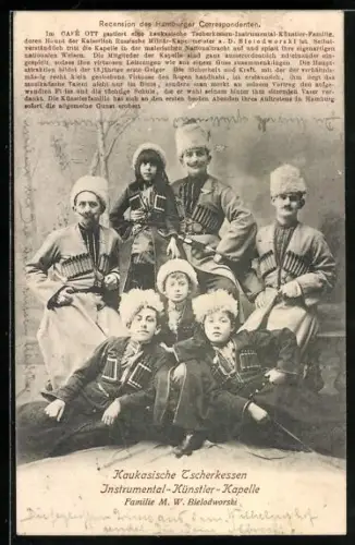 AK Trachtenkapelle Kaukasische Tscherkessen, Familie M. W. Bielodworski