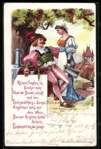 AK Lindenwirtin mit schmeichlerischem Gast