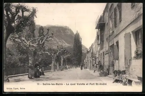 AK Salins-les-Bains, Le quai Valette et Fort St-André