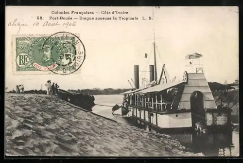 AK Port-Bouee /Côte d`Ivoire, Drague suceuse la Tropicale
