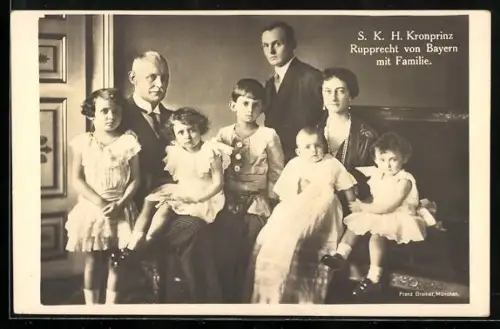 AK Kronprinz Rupprecht von Bayern mit Familie