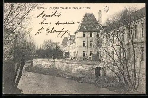 AK Dijon, L`hôpital vue de la place du 1er mai