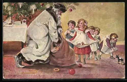 AK Der Weihnachtsmann bringt Geschenke