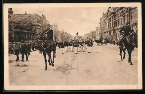 AK Berlin, Wachtparade mit Schutzmannsführung