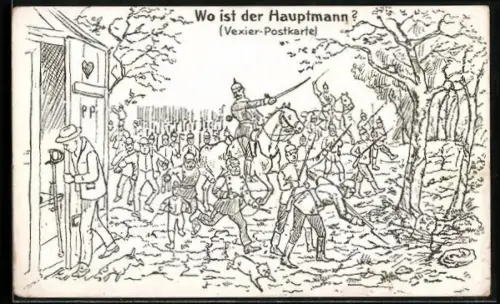 AK Soldaten auf dem Vormarsch, Wo ist der Hauptmann?