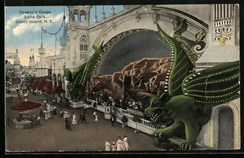 AK Coney Island, N.Y., Dragon`s Gorge, Luna Park
