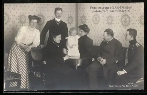 AK Familiengruppe S.K.H. des Prinzen Ludwig Ferdinand von Bayern