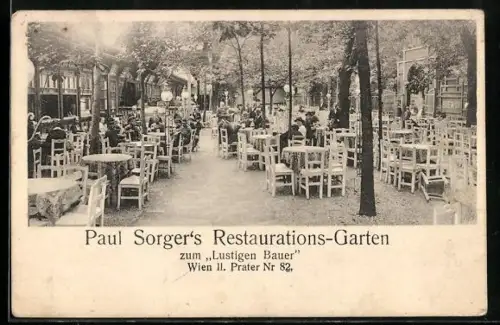 AK Wien, Paul Sorgers Restaurations-Garten am Wiener Prater Nr. 82