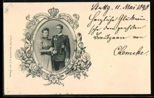 AK Prinzessin Pauline v. Wttbg. und Erbprinz Friedrich v. Wied.