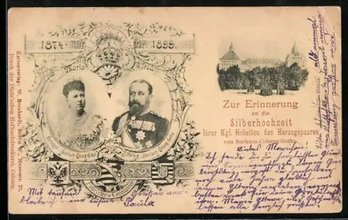 AK Silberhochzeit des Herzogspaares von Sachsen-Coburg-Gotha 1899