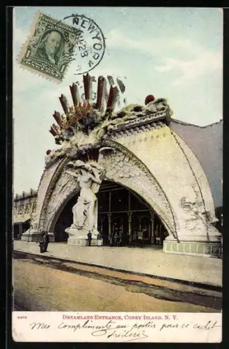 AK Coney Island, N.Y., Dreamland Entrance