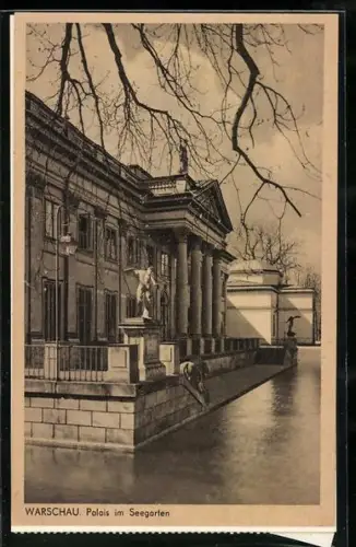 AK Warschau, Palais im Seegarten