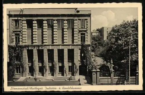 AK Litzmannstadt-Lodz, Industrie- und Handelskammer im Sonnenschein