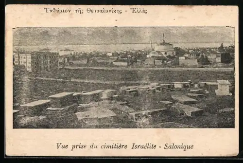 AK Salonique, Vue prise du cimitière Israélite
