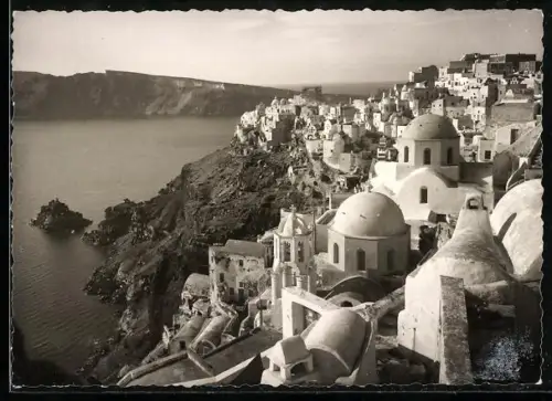 AK Santorin, Inselansicht aus der Vogelschau