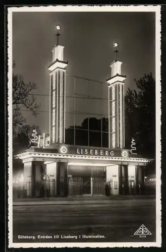 AK Göteborg, Entréen till Liseberg i illumination