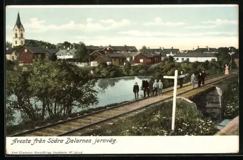 AK Avesta, Avesta fran Södra Dalarnes jernväg