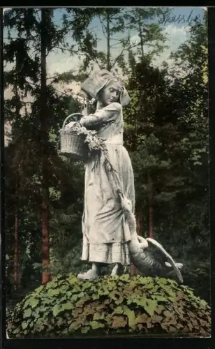AK Strasbourg, Gänseliesel in der Orangerie