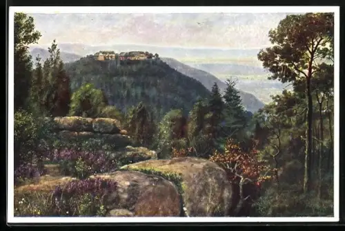 AK Odilienberg /Elsass, Panorama mit Heidenmauer