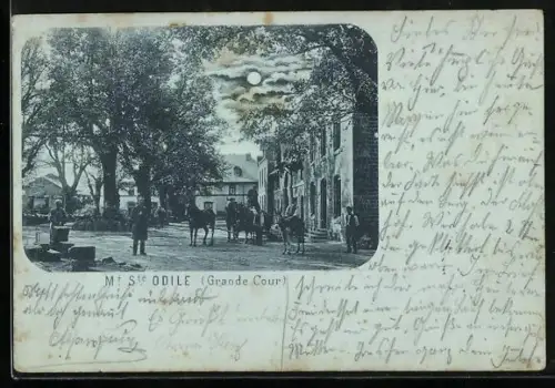 Mondschein-AK Mt. Ste. Odile, Grande Cour
