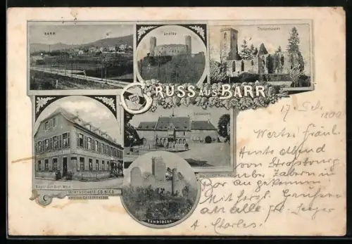 AK Barr, Mit Andlau, Truttenhausen, Gasthof von Ed. Nied