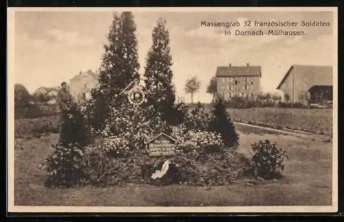 AK Dornach-Mülhausen, Tombe commune de 32 soldats francais