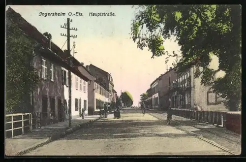 AK Ingersheim /O.-Els., Blick in die Hauptstrasse